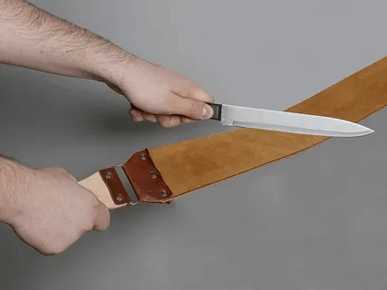 Use of a Leather Belt to Sharpen a Knife